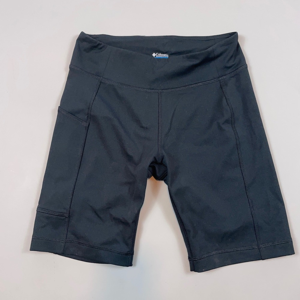 Columbia Womens Black Active Bike Shorts Athletic Spandex Yoga Shorts Size S
